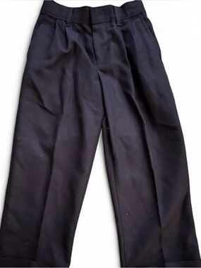 Boys Classic Black Pleated Trousers